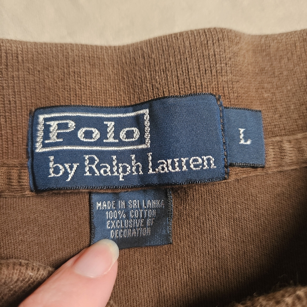 Polo Ralph Lauren Mens L Large Brown Short Sleeve Classic Fit‎ Polo Shirt Cotton - Picture 3 of 6